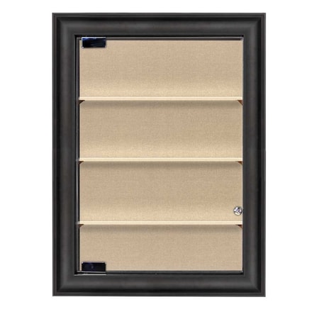 United Visual Products Indoor Enclosed Combo Board, 48"x36", Black Frame/Grey & Black UVCB4836B-GREY-BLACK